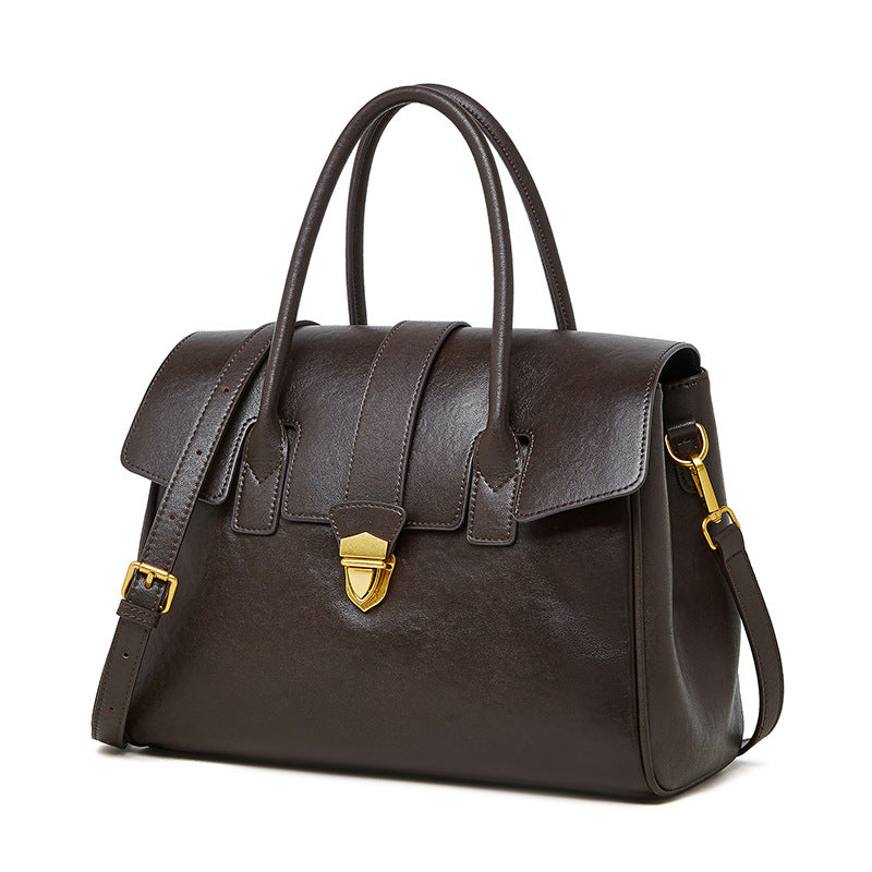 Large Capacity Commuter Portable Vintage Leather Women Bag