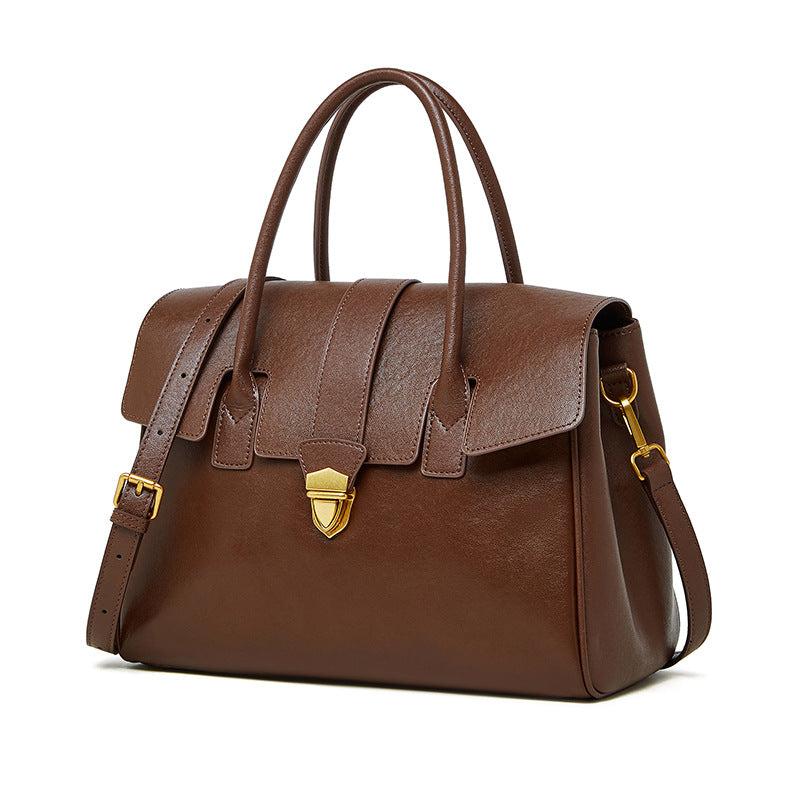 Large Capacity Commuter Portable Vintage Leather Women Bag